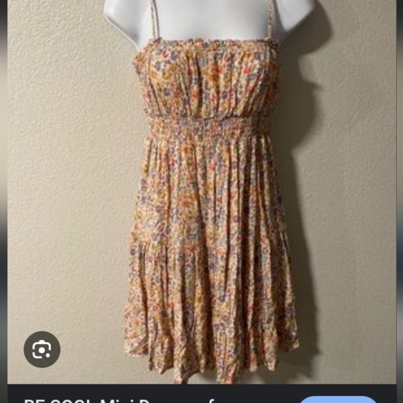 Be Cool Y2K Sunflower Daisy Floral Tiered Smocked Waist Feminine Girly Sundress - Picture 1 of 7